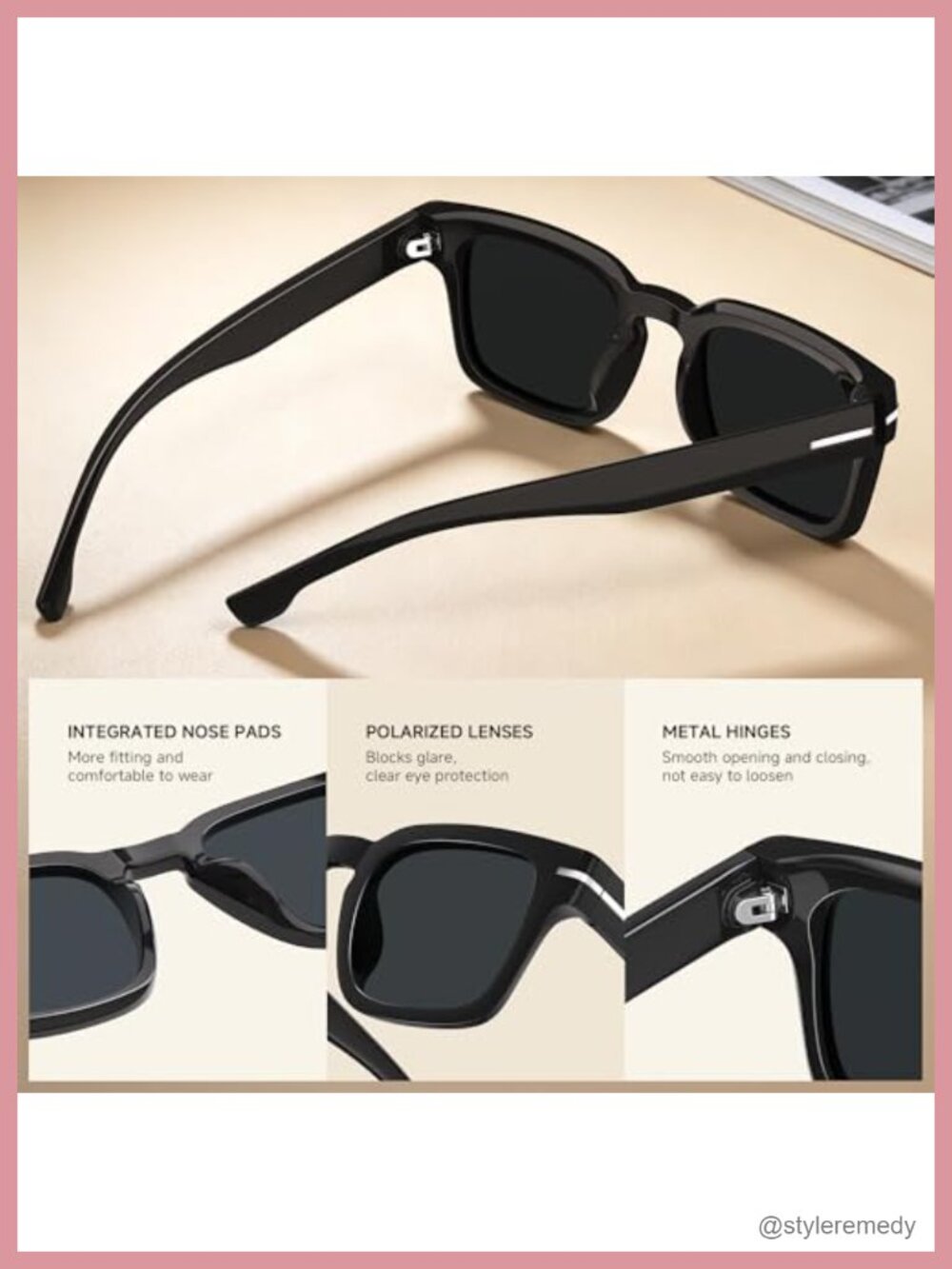 Retro Square Frame Sunglasses with UV Protection HD Lens - Picture 6 of 6